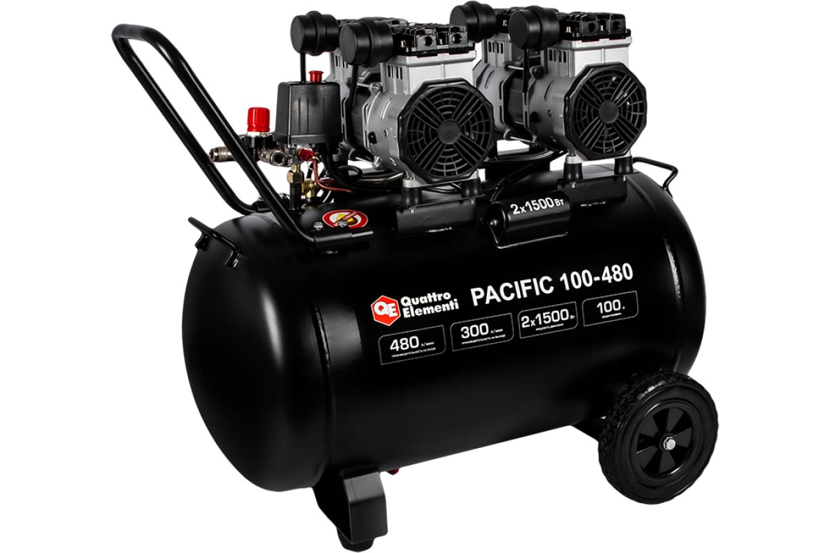 Компрессор поршневой безмасляный Quattro Elementi PACIFIC 100-480 9014345 STDN-0147268 - Вид №7