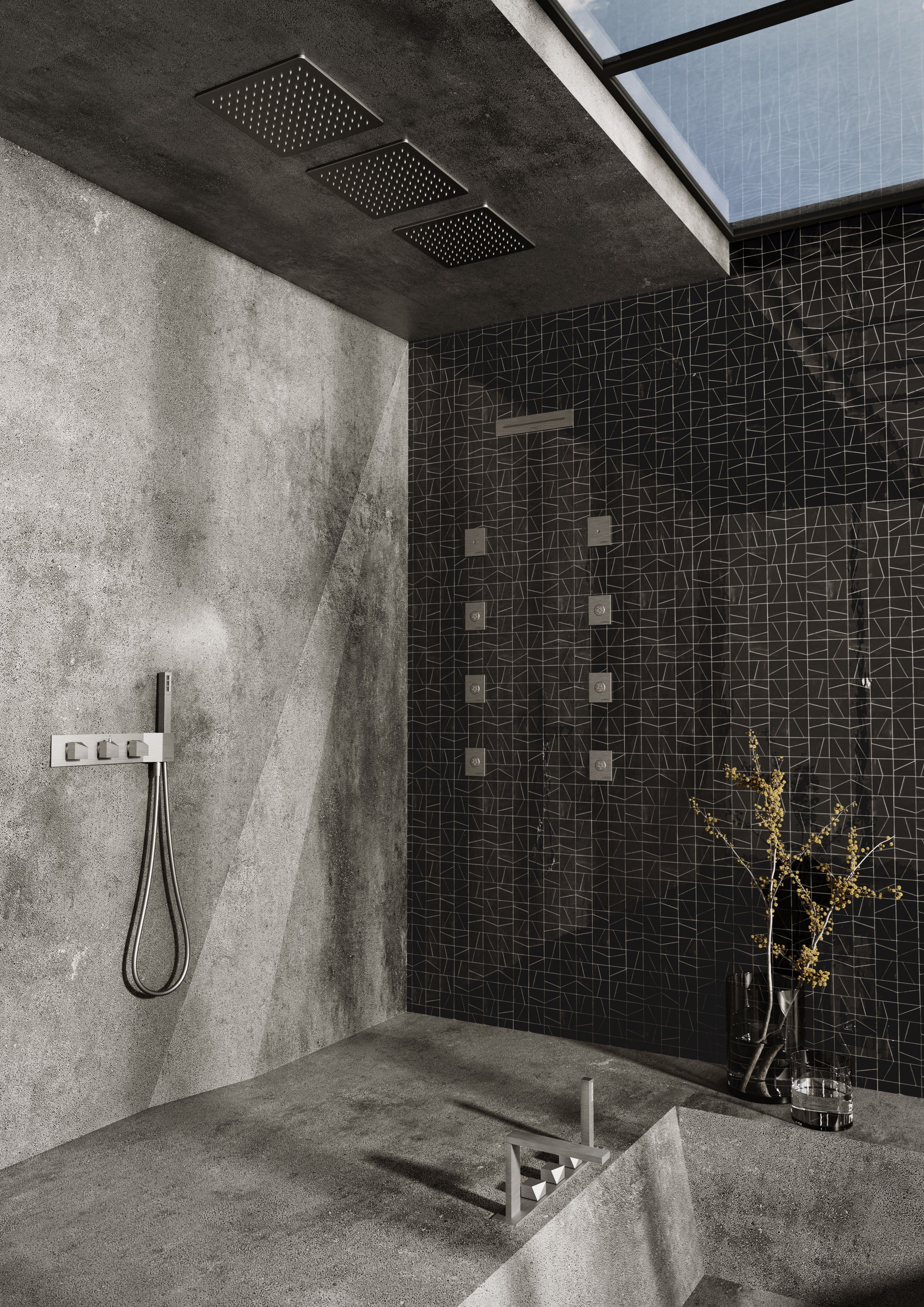 Встраиваемый термостатический смеситель для душа с ручным душем CARIMALI D-SIDE ARCH-00109048 - Вид №2