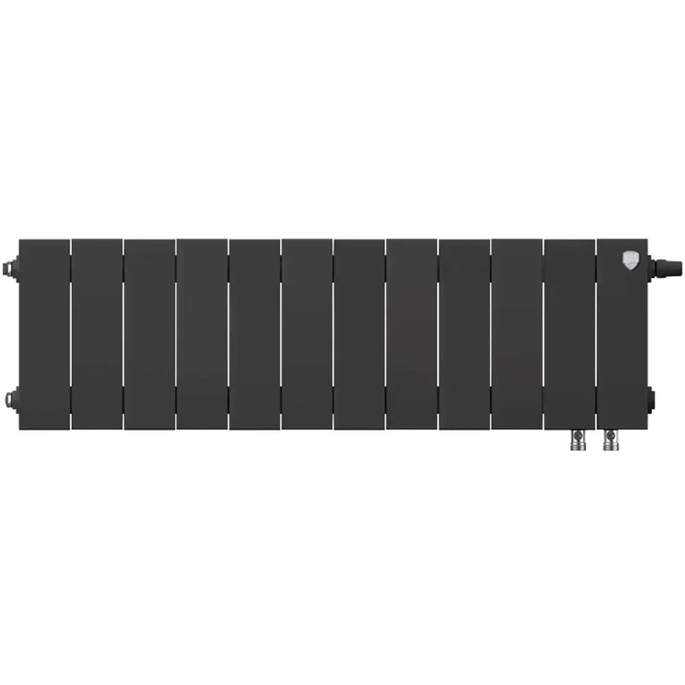 Радиатор секционный Royal Thermo Pianoforte VDR 200/100 12 секций нижнее правое подключение биметалл черный 86733738 STLM-2046157 