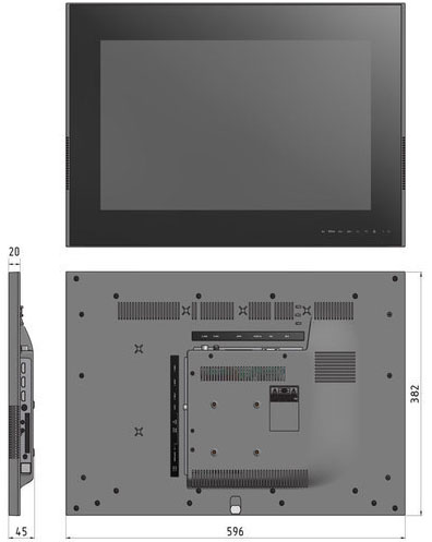 22A12S-B Встраиваемый телевизор, ниша 38 см, 22", full hd, smart tv KITEQ Santreyd 