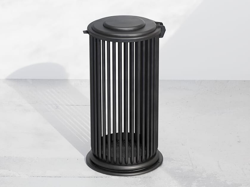 Наружная металлическая корзина для мусора с крышкой DIMCAR ARCH-00118620