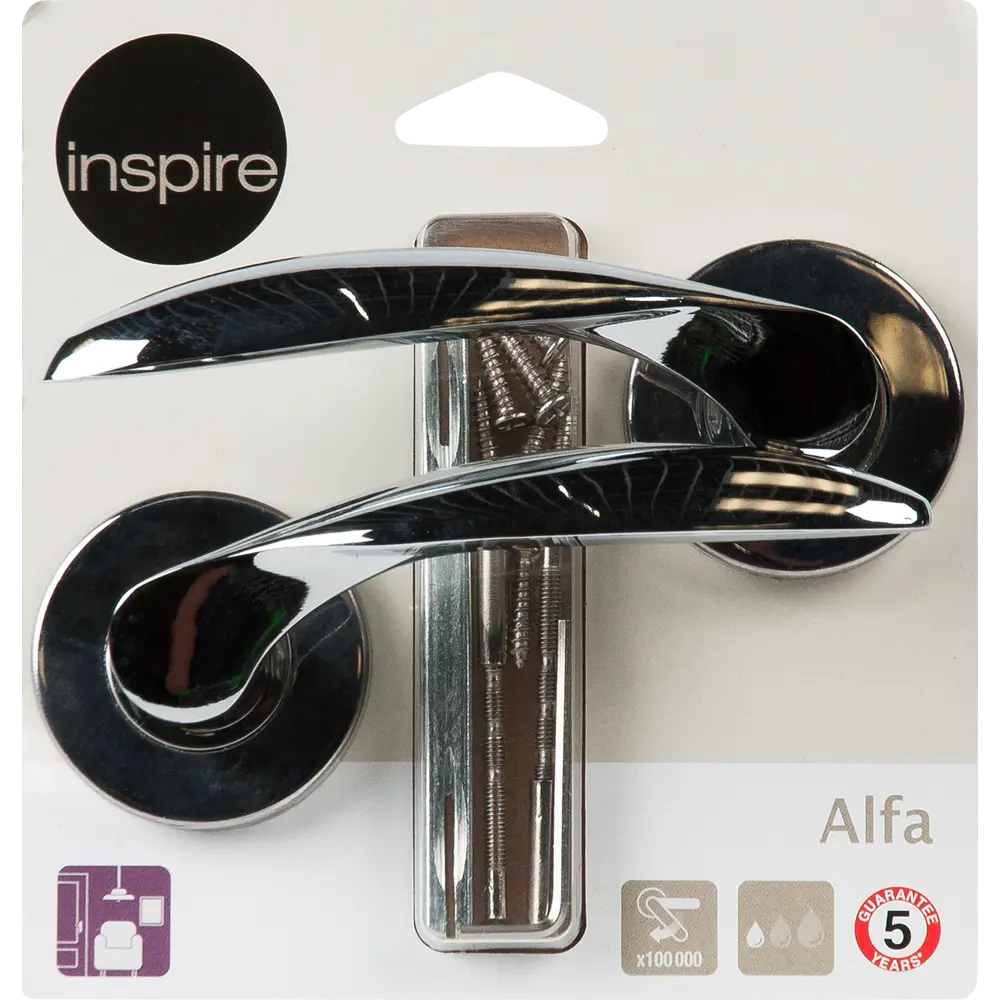 Дверные ручки Inspire Alfa алюминий без запирания цвет хром 82227128 STLM-2006336  - Вид №4