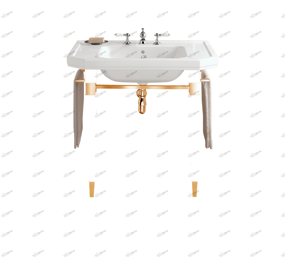 GH100648 Подвесная раковина настенная овальная Gentry Home  золотая 