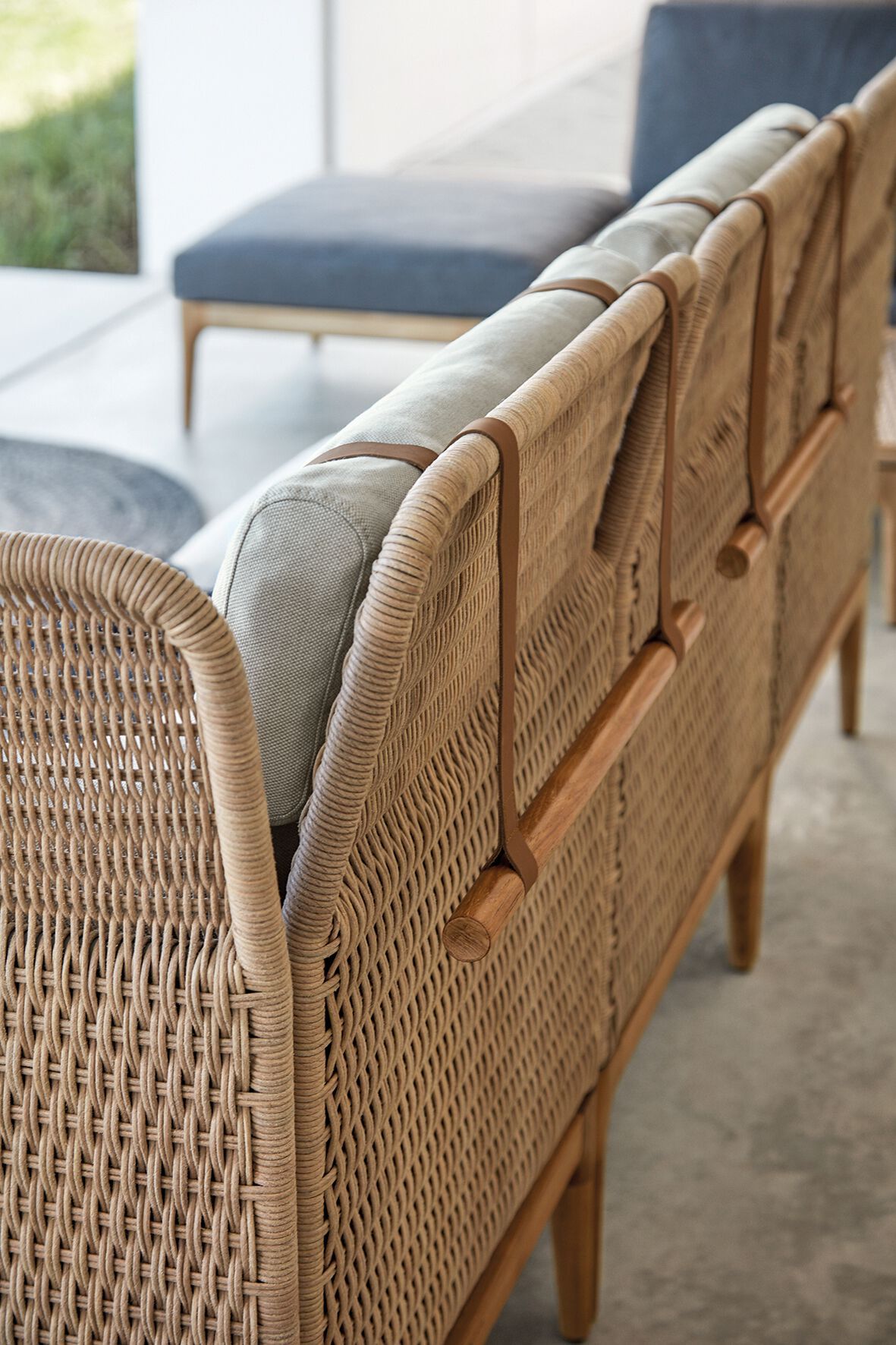 Плетеный и тканый модульный садовый диван Gloster ARCH-00081023 - Вид №8