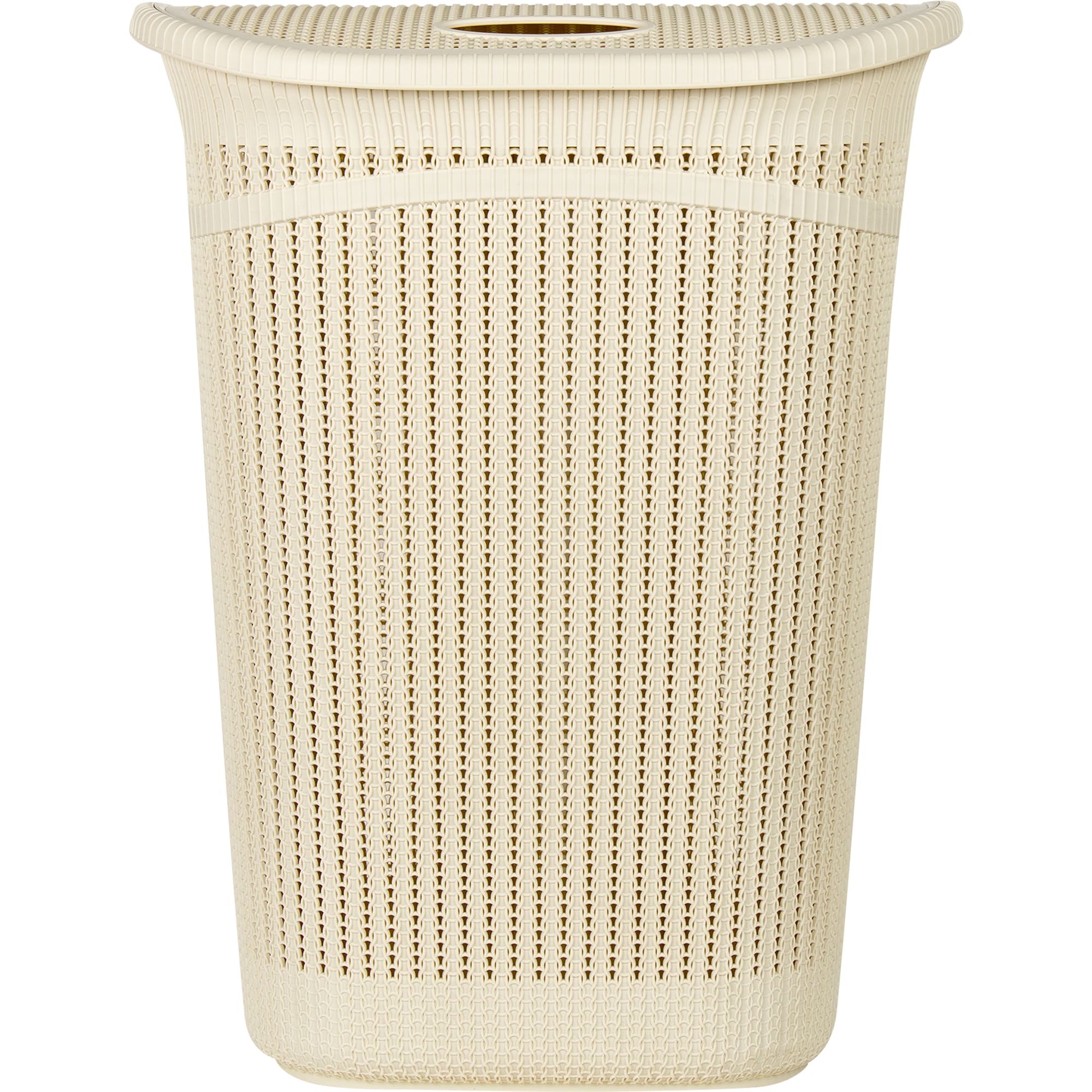 82158493 Корзина для белья «Вязание», 45х59х37 см, 55 л, цвет слоновая кость Santreyd  - Вид №1