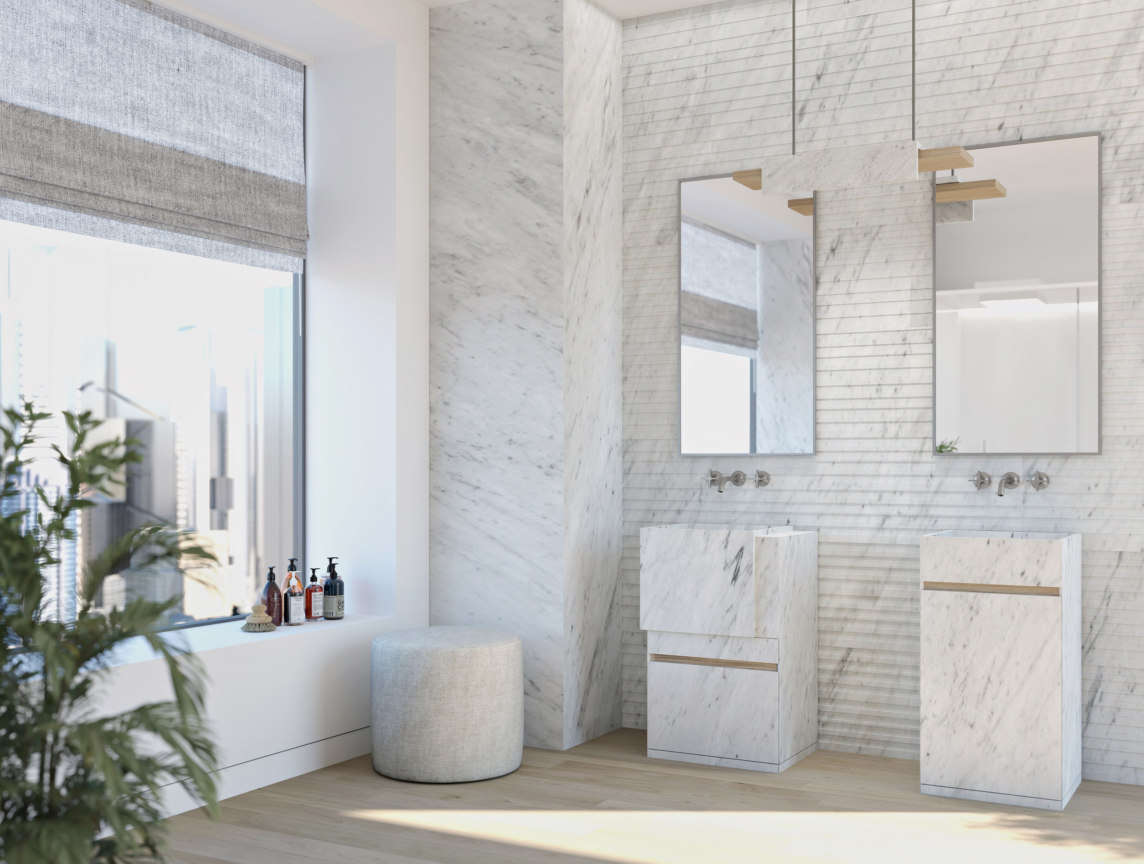 Квадратный отдельно стоящий умывальник из натурального камня Davani Parallel ARCH-00005809