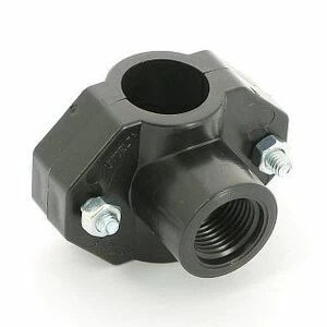 Врезка монтажная 25 x 1/2" ВР, 2 болта, для труб ПНД UNIDELTA