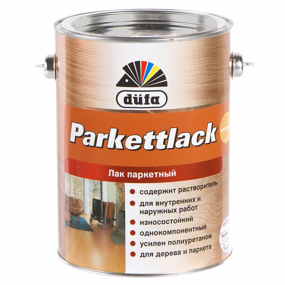Лак паркетный полуматовый цвета дуб Dufa Parkettlack 2.5 л 11852196 STLM-2048553 