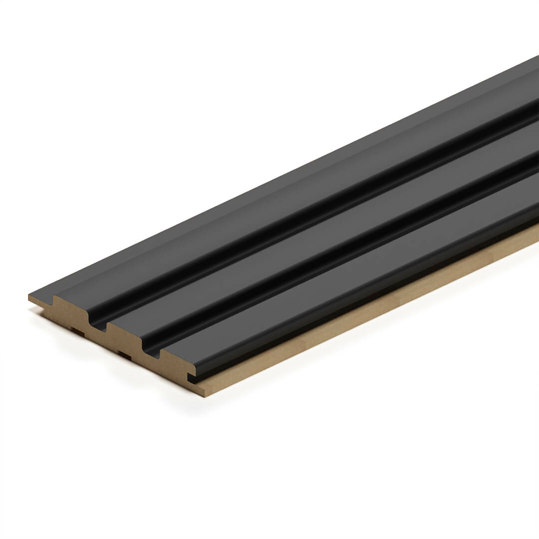 Панель Стеновая Реечная МДФ Stella Beats De Luxe Black Lead 2700x119x16 (4шт.упак.) STSR-224