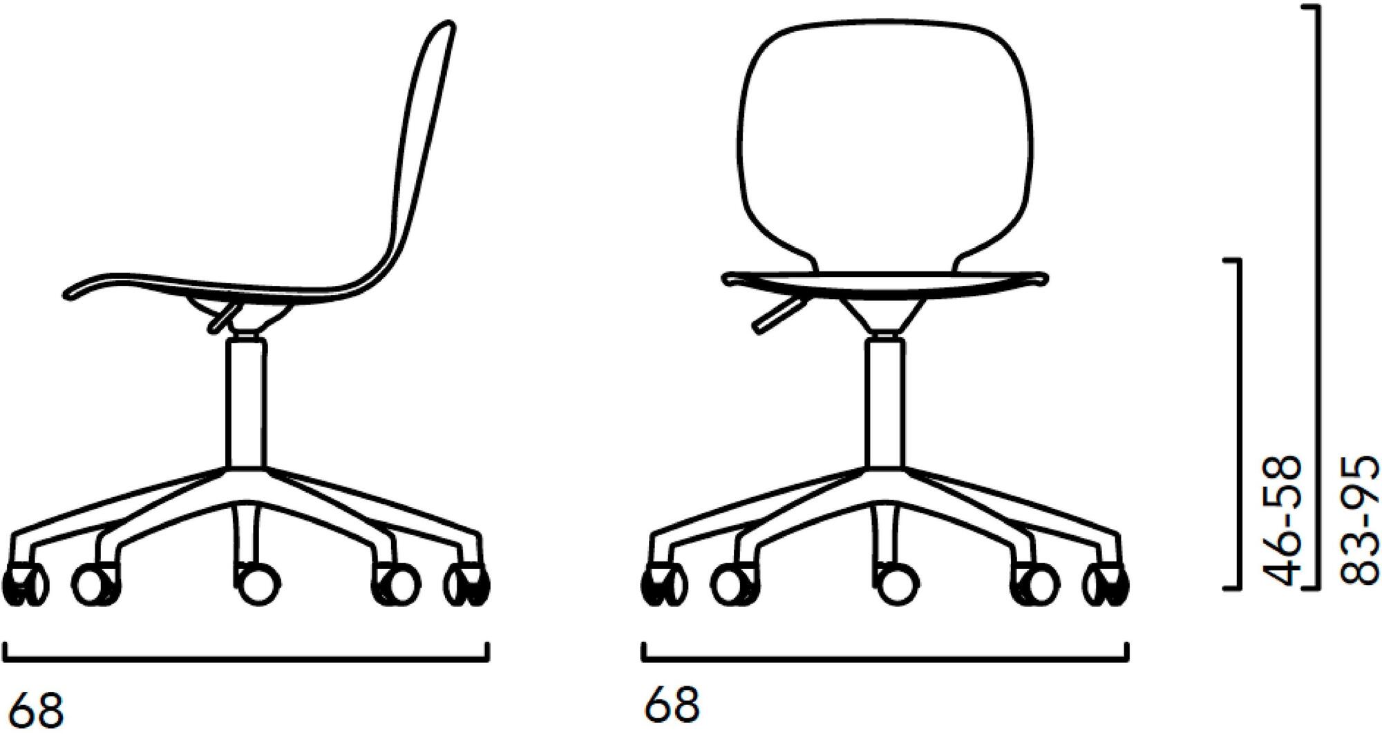 Crassevig Регулируемое по высоте вращающееся офисное кресло с 5 спицами Alis sun-id-1453119 - Вид №1