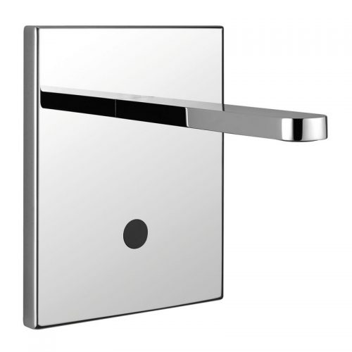 02530/1 Idral Настенный электронный смеситель для раковины скрытого монтажа серии STYLE с инфракрасным датчиком и изливом. Работает от батареи 