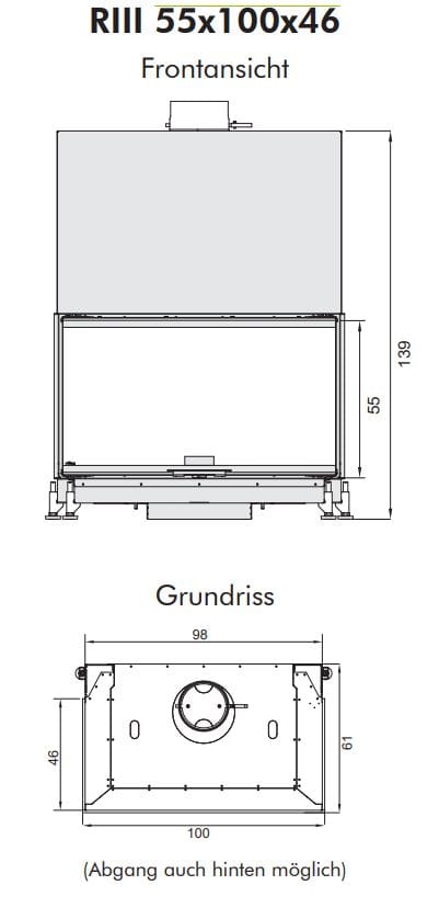 Стальной тройной фасад дровяной камин RÜEGG RIII ARCH-00096769 - Вид №11