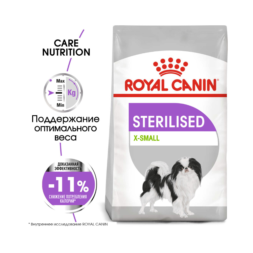 ПР0056353 Корм для собак Size X-Small Sterilised для миниатюрных пород сух. 500г ROYAL CANIN  - Вид №1