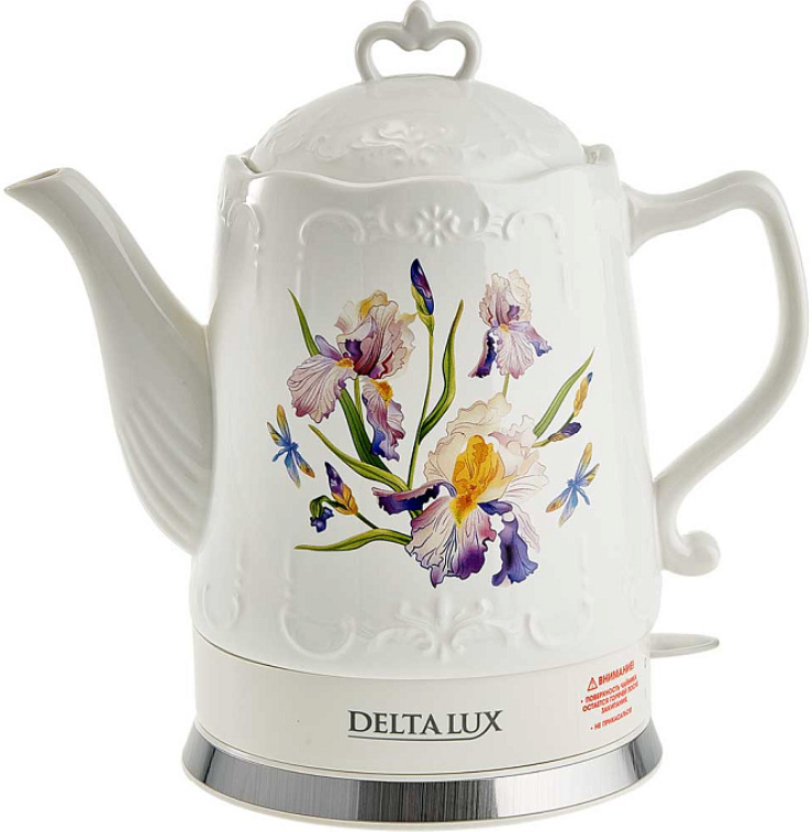 9235542 Электрочайник DELTA LUX DE-1012 белый STDN-0005600