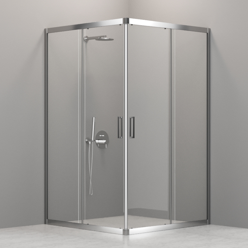 745709 FLEX раздвижные двери открытым углом H2000 прозрачное стекло 6мм и хром профиль, Kerasan Cabine doccia Италия