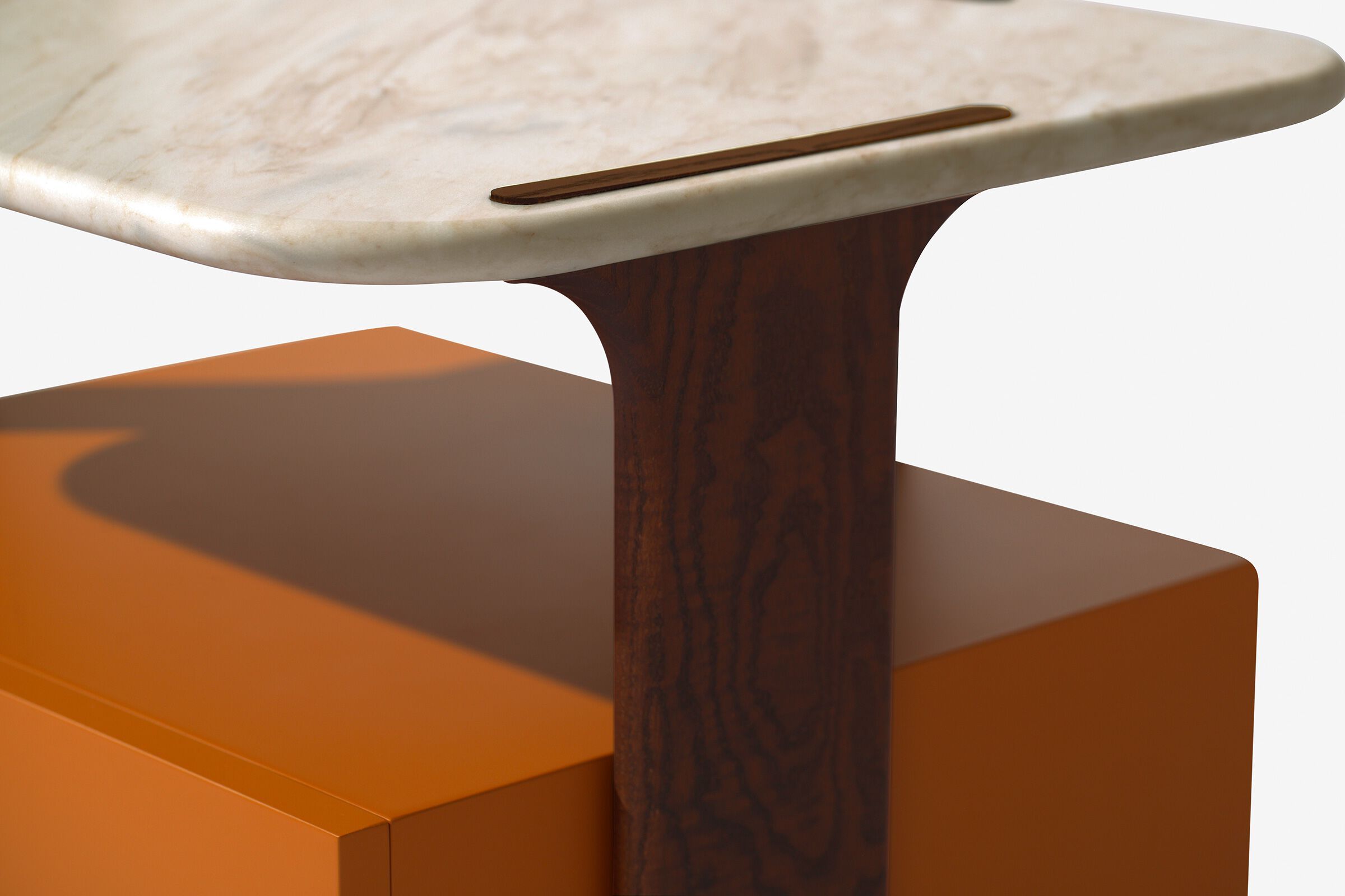 Прикроватная тумбочка с деревянным основанием и мраморной столешницей Carpanese Home TRIO N ARCH-00093312 - Вид №1