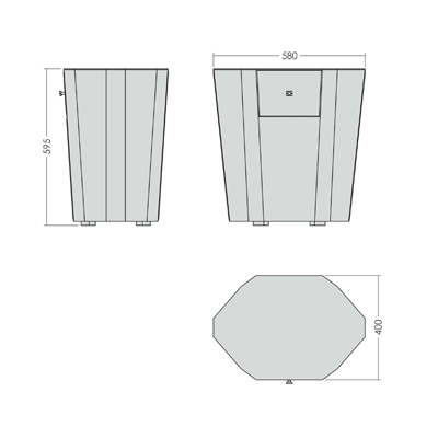 Тумбочка прикроватная зеркальная черная с ящиком "Мистик" GRAUM  304067 Зеркальный;серый  - Вид №2
