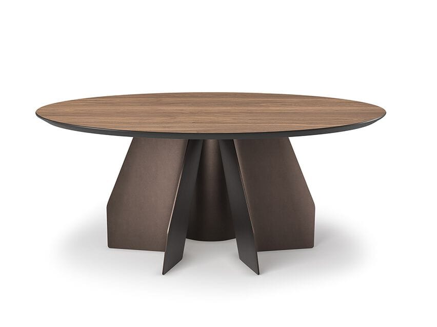 Круглый стол из стали и дерева Cattelan italia Senator ARCH-00148041