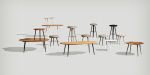 Круглый низкий садовый столик