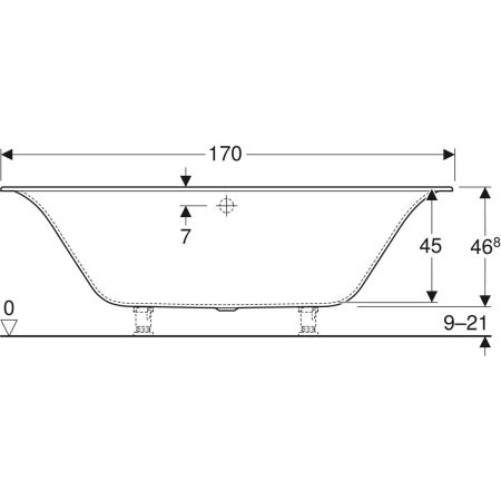 554.045.01.1 Прямоугольная ванна Geberit Soana, с узкими краями, Duo Geberit  - Вид №15