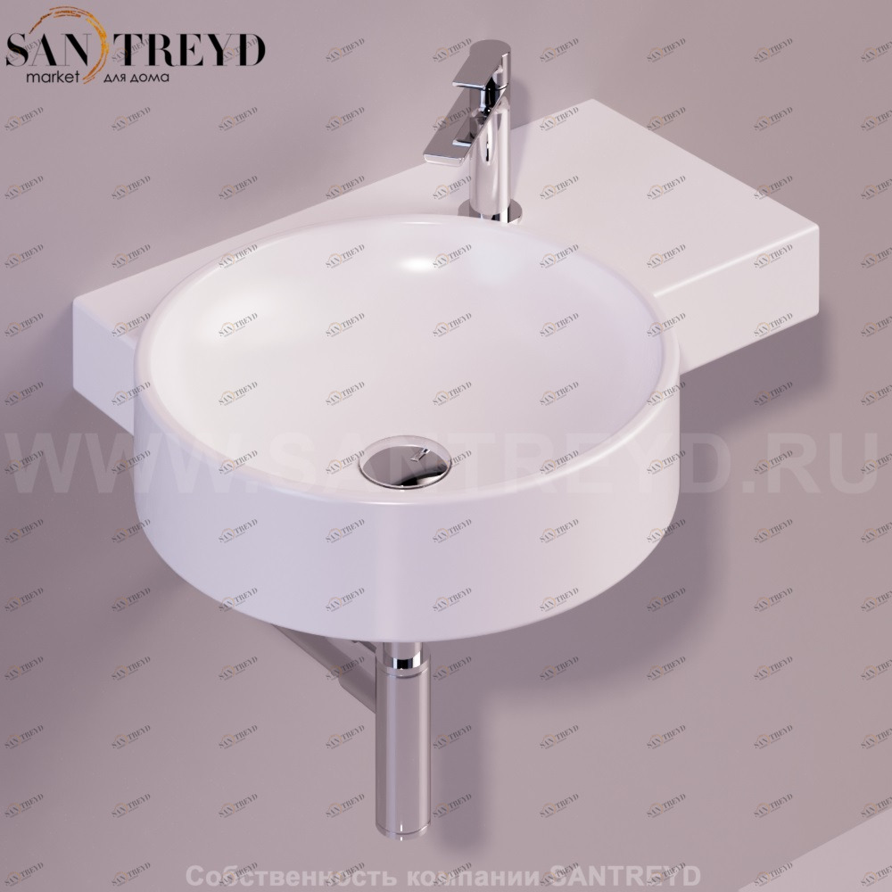 FL04BIANCO Подвесная раковина настенная круглая Simas Flow белая