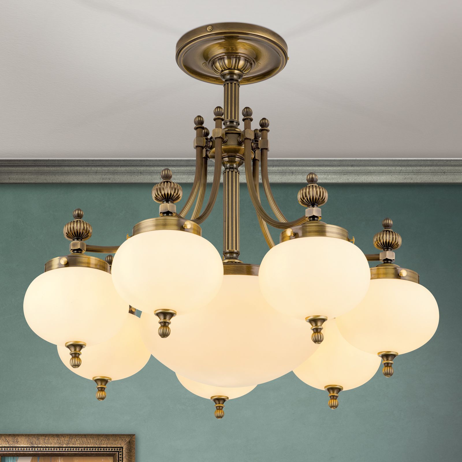 Люстра из латуни и стекла Orion Wiener Nostalgie ARCH-00047383 - Вид №2