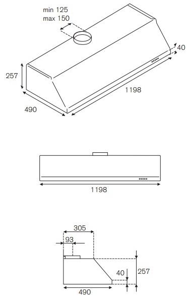Bertazzoni Встроенная вытяжка из нержавеющей стали со встроенной подсветкой Professional Ku120 pro 1 x a - Вид №1