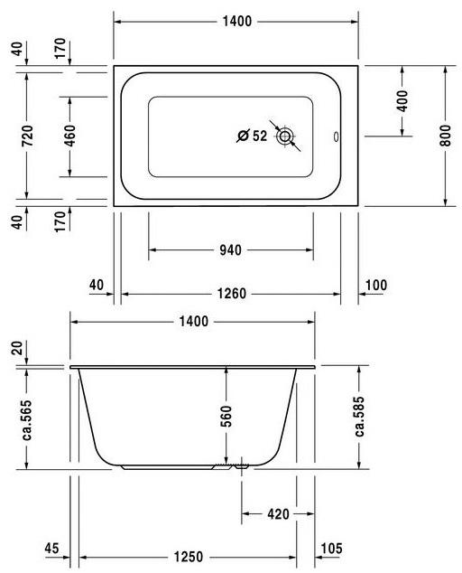 Duravit Прямоугольная акриловая ванна Durastyle 700233 - Вид №3