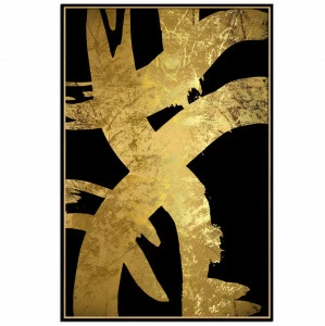 Постер прямоугольный на художественной бумаге 80х60 см "Черно-золотая абстракция-2" EVENHOME ДИЗАЙНЕРСКИЕ 00-3878760 Золото;черный