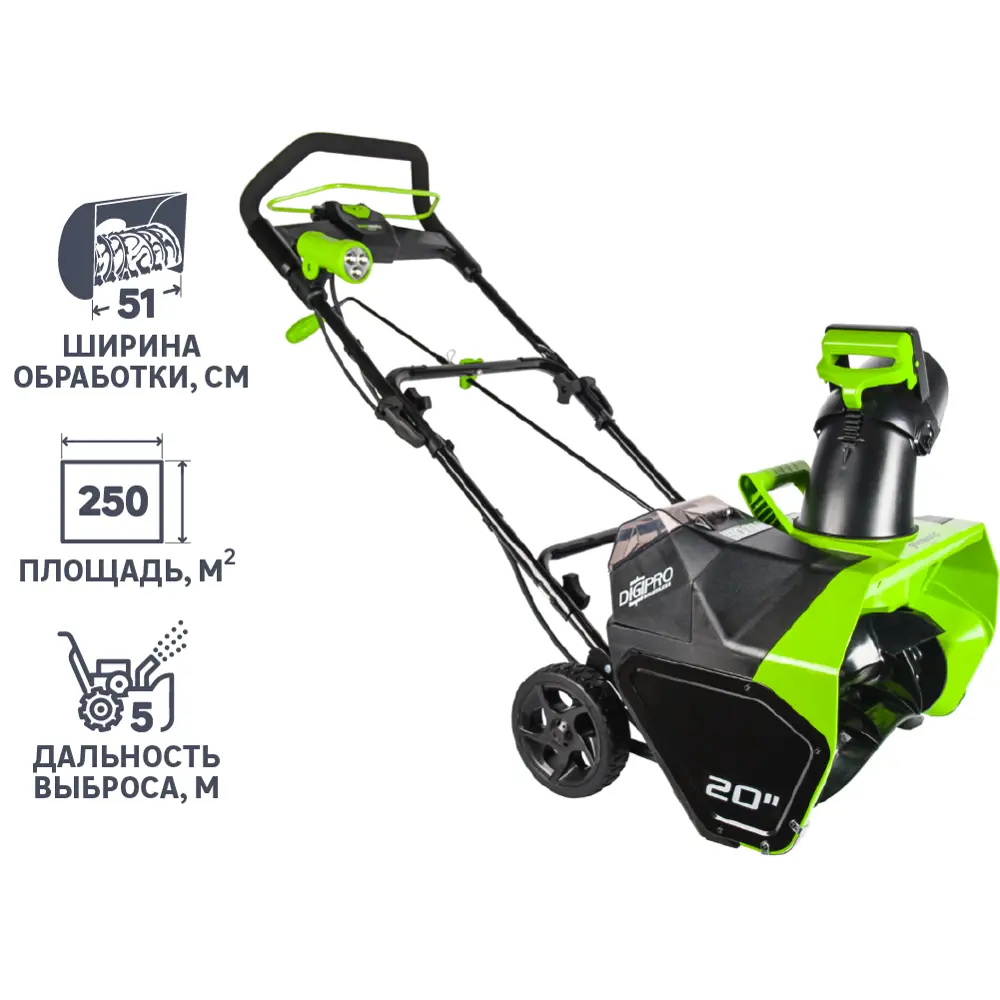 Снегоуборщик аккумуляторный Greenworks GD40SB 51 см 40 В АКБ и ЗУ не в комплекте STLM-2054866 - Вид №1