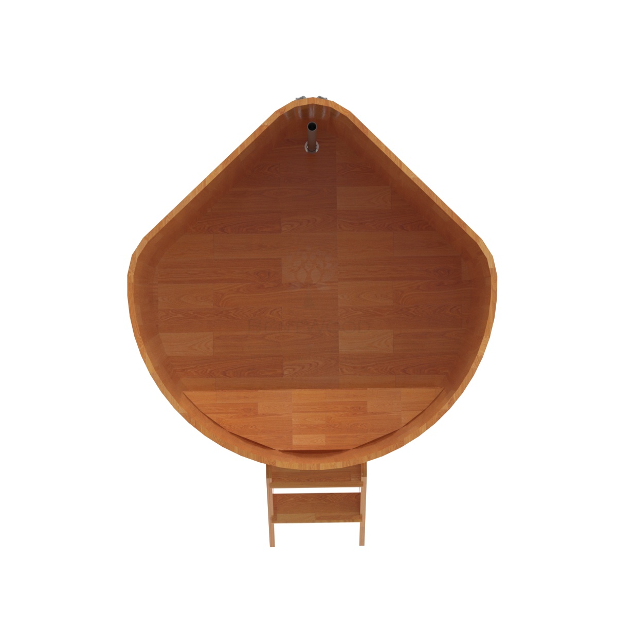 1584 Купель угловая из сращенных ламелей лиственницы 1,37х1,37х1,1 натуральная Alyarus  - Вид №5