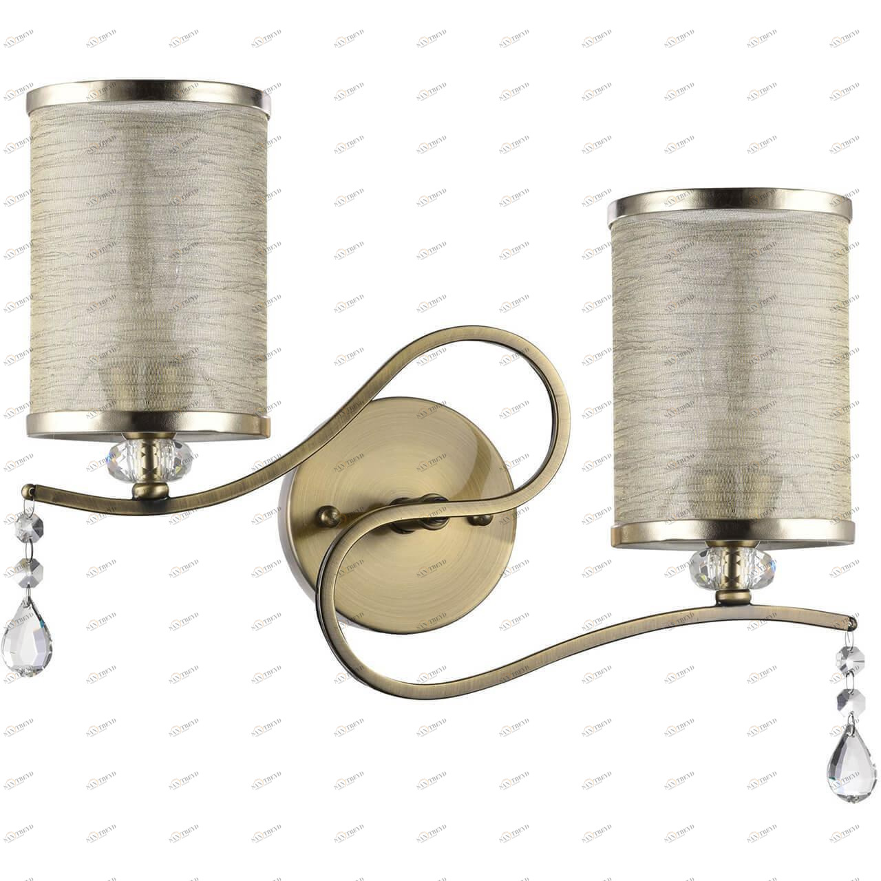 Бра с абажуром на 2 лампы бежевое Faust FR2300-WL-02-BZ FREYA FAUST 00-3931088 Бежевый;золото 