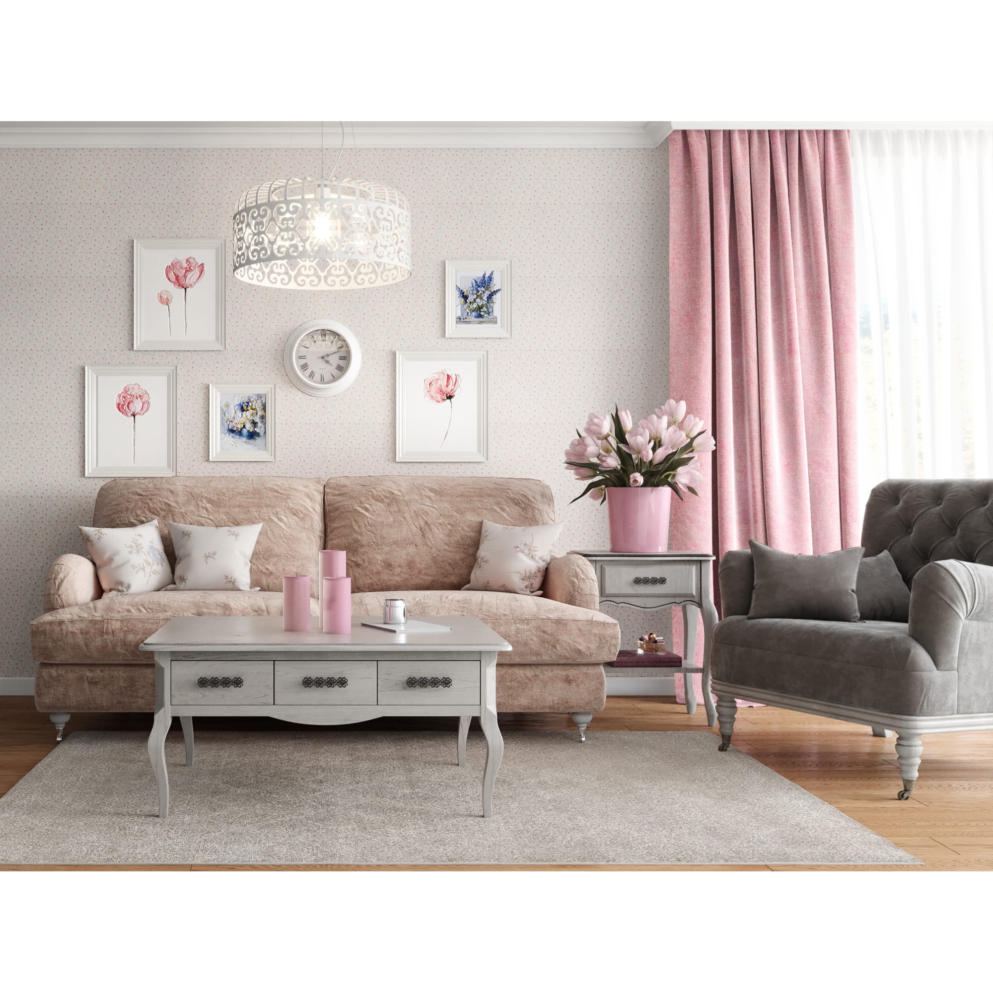 82018420 Свеча-столбик «Рустик» 7х13 см, цвет розовый Santreyd  - Вид №5