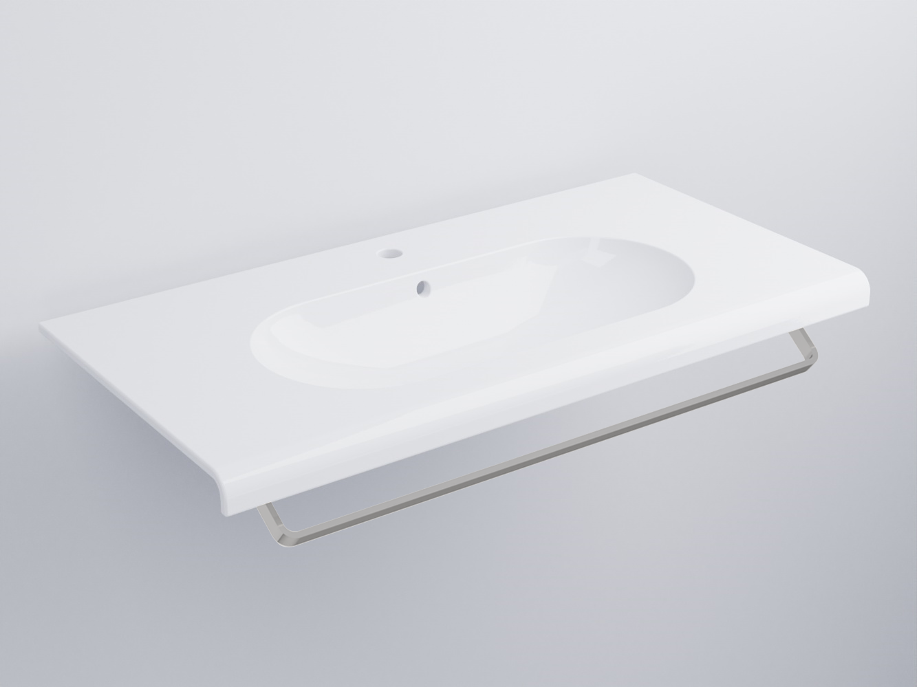 FLLS100-BL+FLPLS100-CR Раковина подвесная на стену 100 cielo Fluid Ceramica Cielo