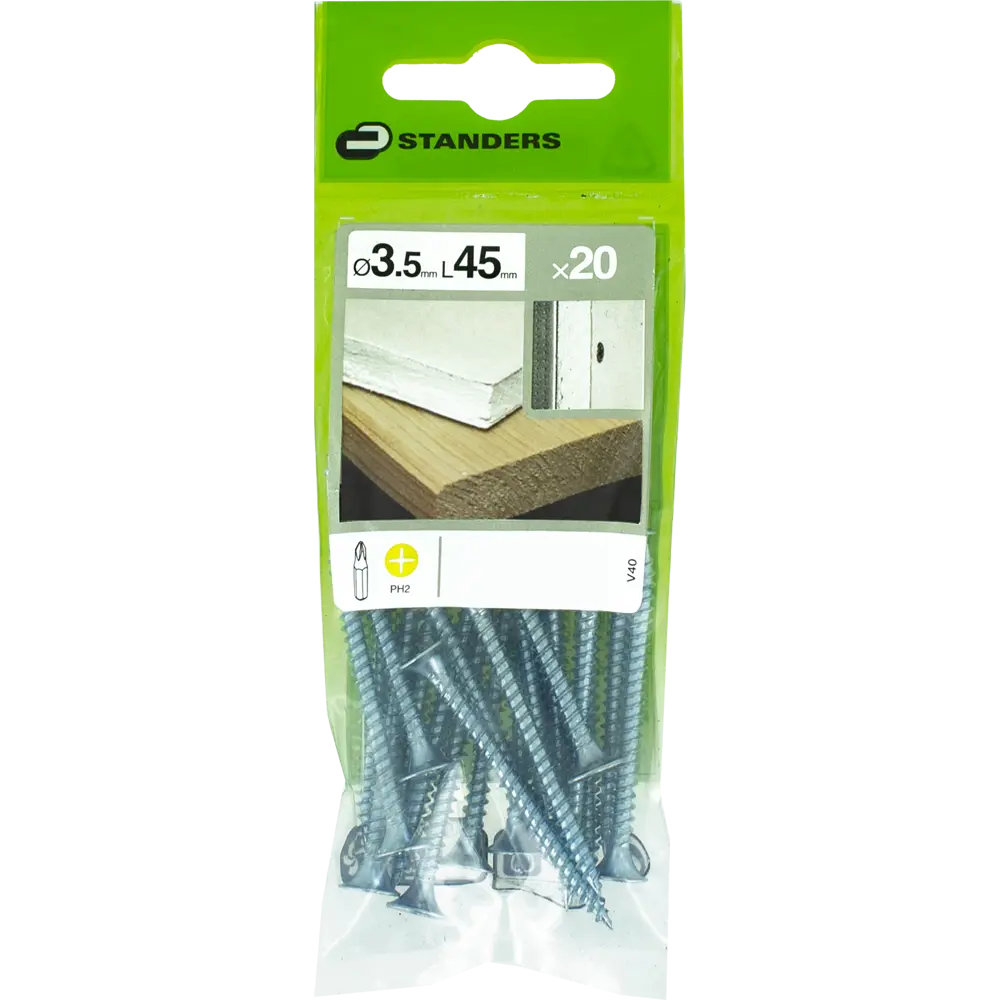 Саморезы для металла STANDERS оцинкованные 3.5x45, 20 шт STLM-2079097 - Вид №2