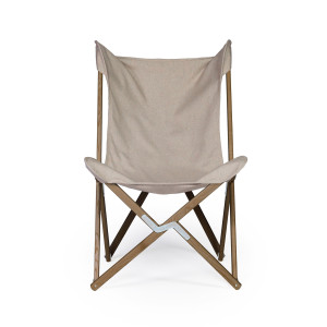 Folding recycled fabric low lounge chair