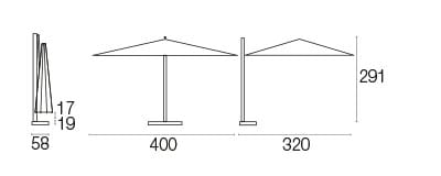 Квадратный зонтик с боковым полюсом emu Навона ARCH-00074425 - Вид №9