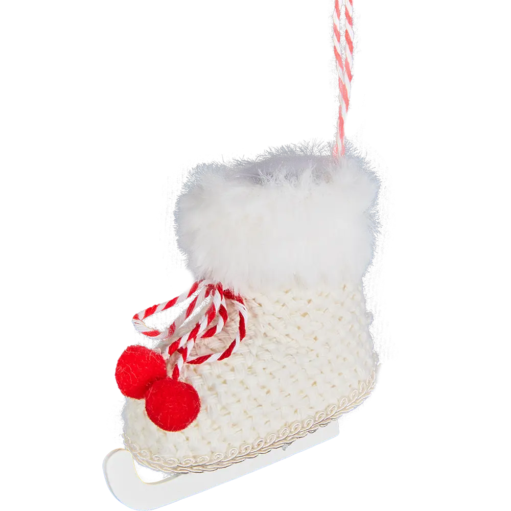 87036563 Елочная игрушка Конек 9.5x8 цвет белый STLM-0964996 Santreyd 