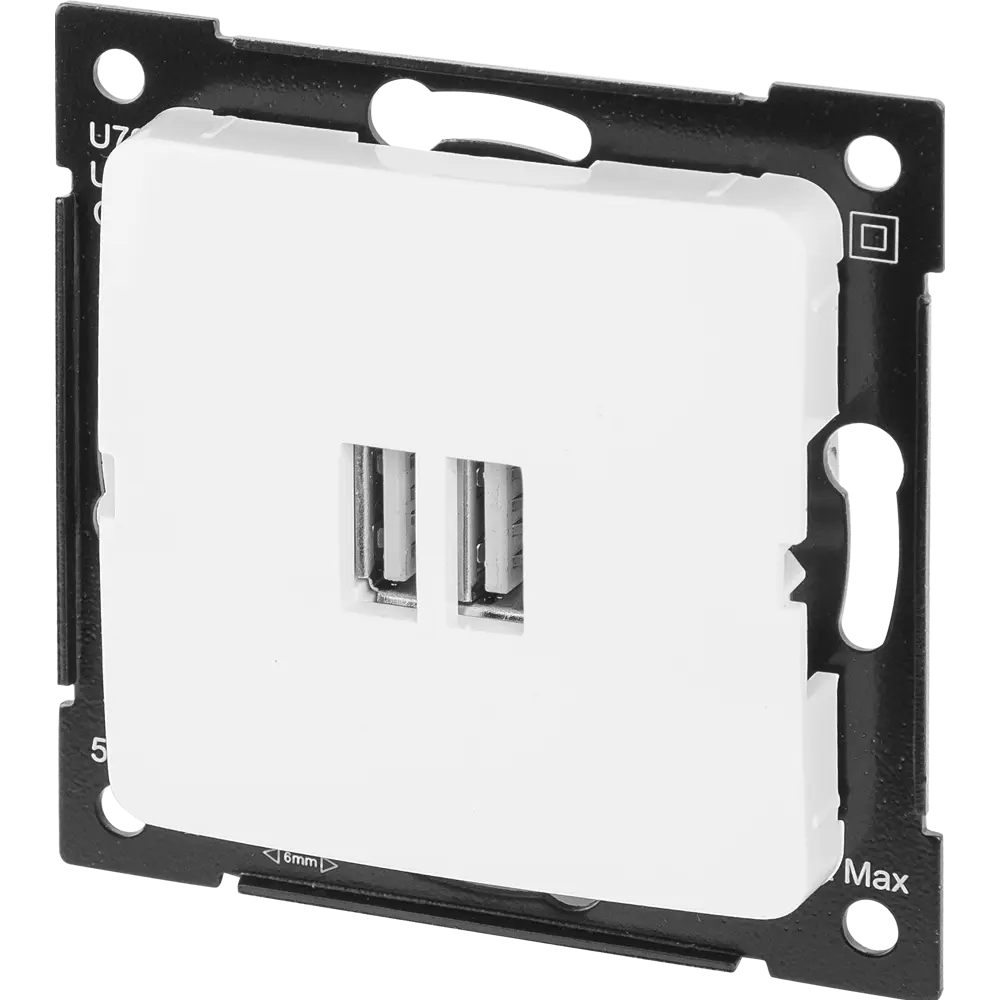 Розетка Hegel USB встраиваемая 3.4 А цвет белый STLM-2094151 - Вид №1