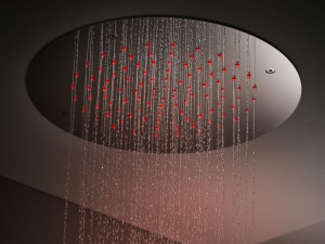 Круглая потолочная душевая головка из нержавеющей стали с хромотерапией