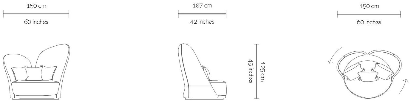 MORADA Мягкое кресло из нубука  Coco ac  - Вид №4
