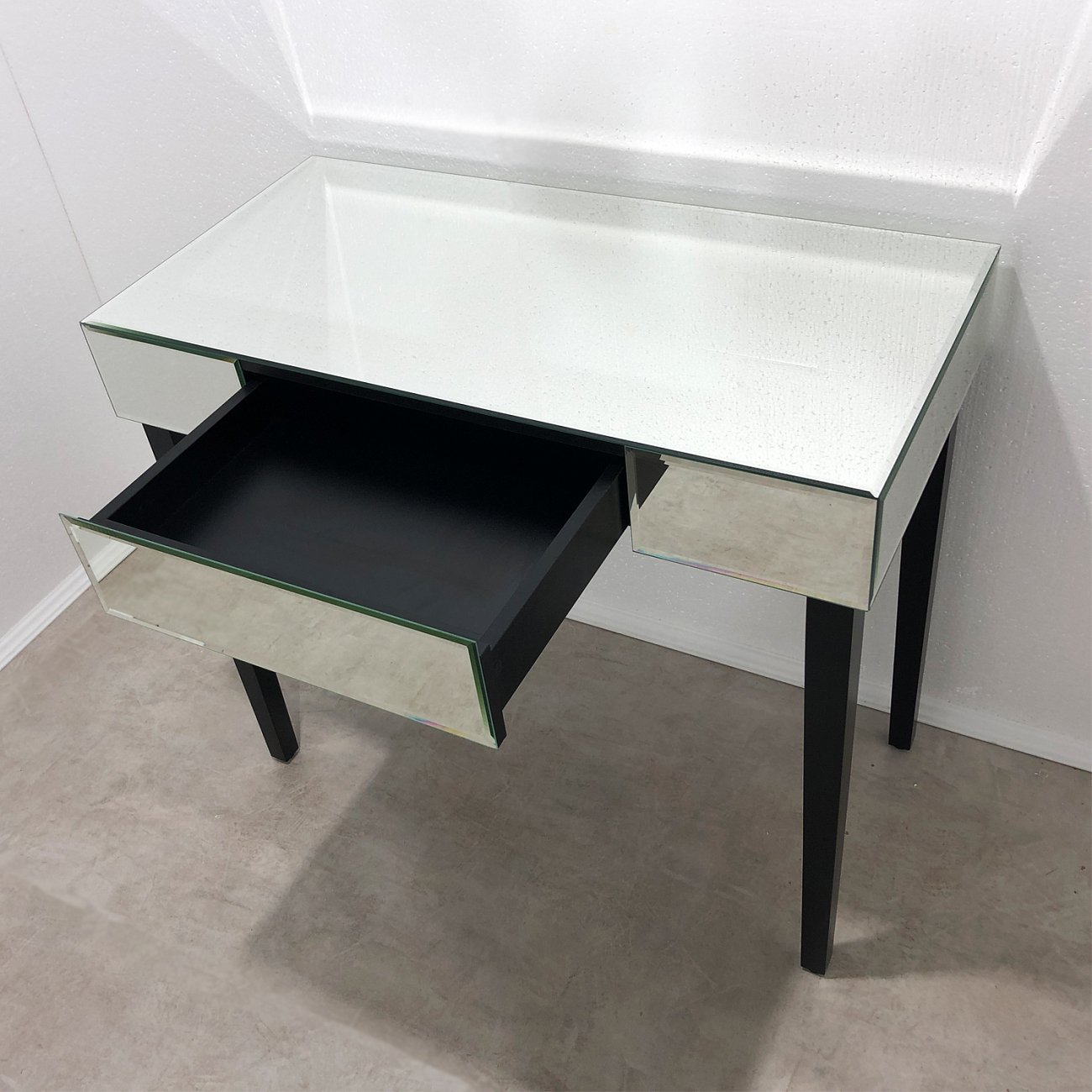 Консоль зеркальная с ящиком и черными ножками "Грэйс" GRAUM  304036 Зеркальный  - Вид №6