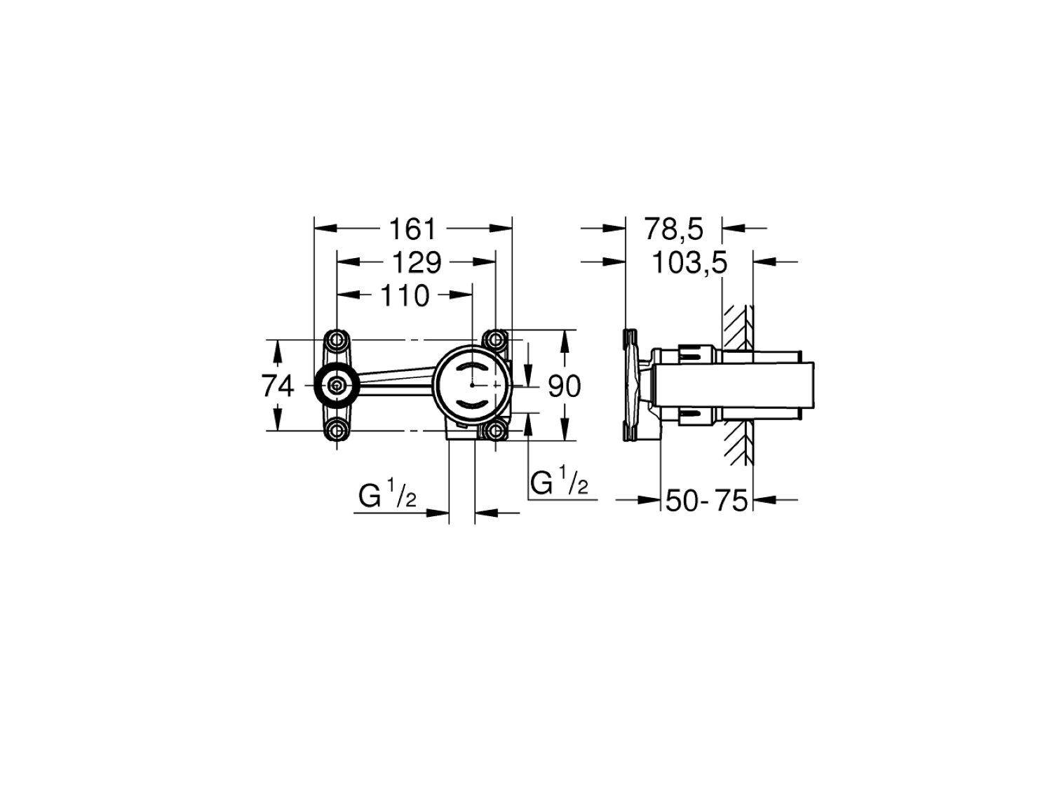 Встраиваемый корпус для смесителя Grohe 23429000 ARCH-00107859 - Вид №2