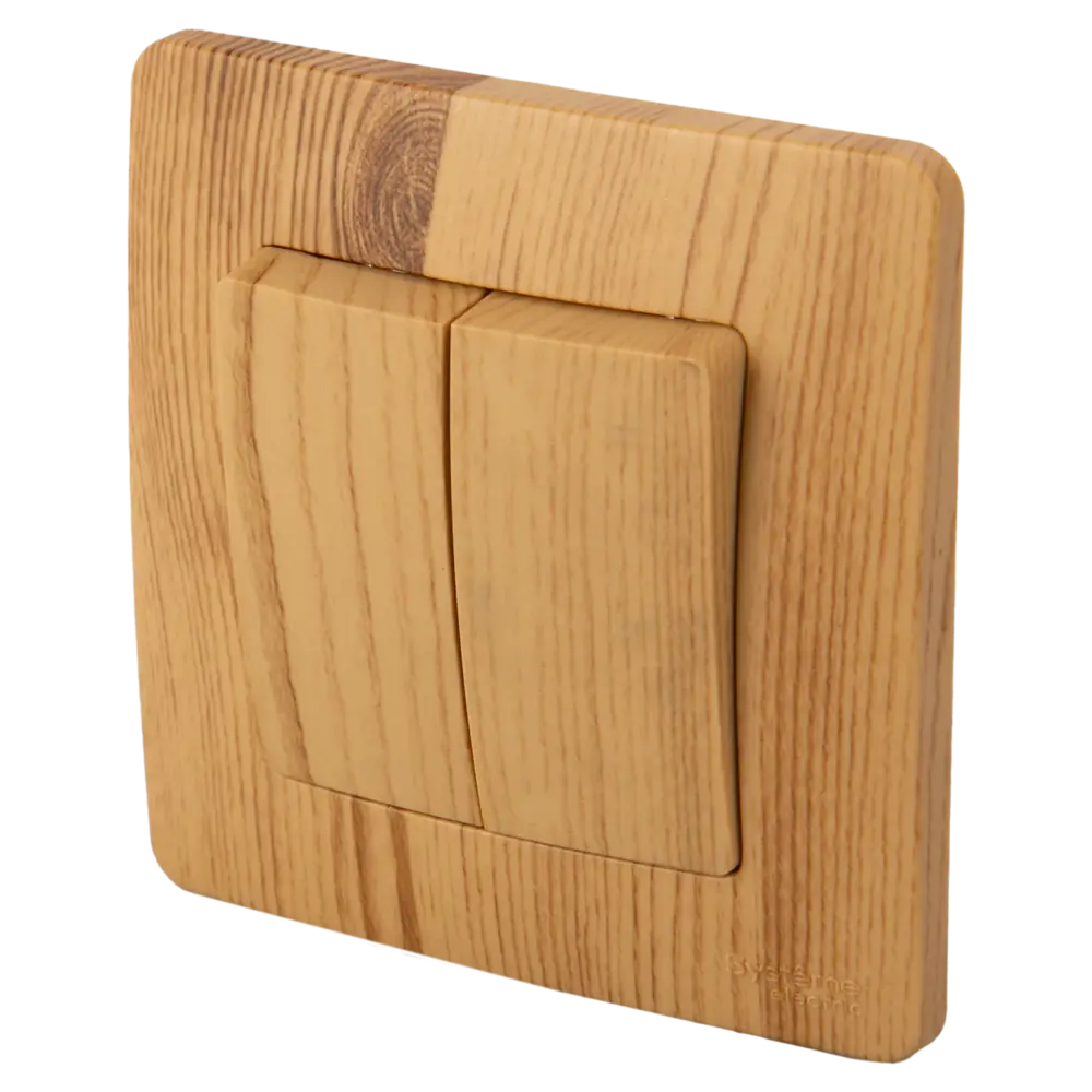 Выключатель SYSTEME ELECTRIC Blanca: две клавиши, цвет ясень 84502370 STLM-0050692