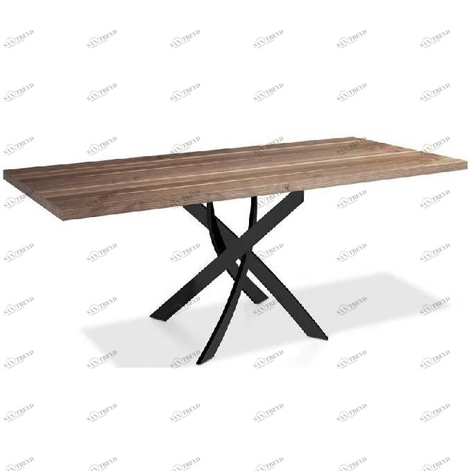 Обеденный стол деревянный с черными ножками 140 см орех F2133 от Angel Cerda ANGEL CERDA  149999 Орех;коричневый 