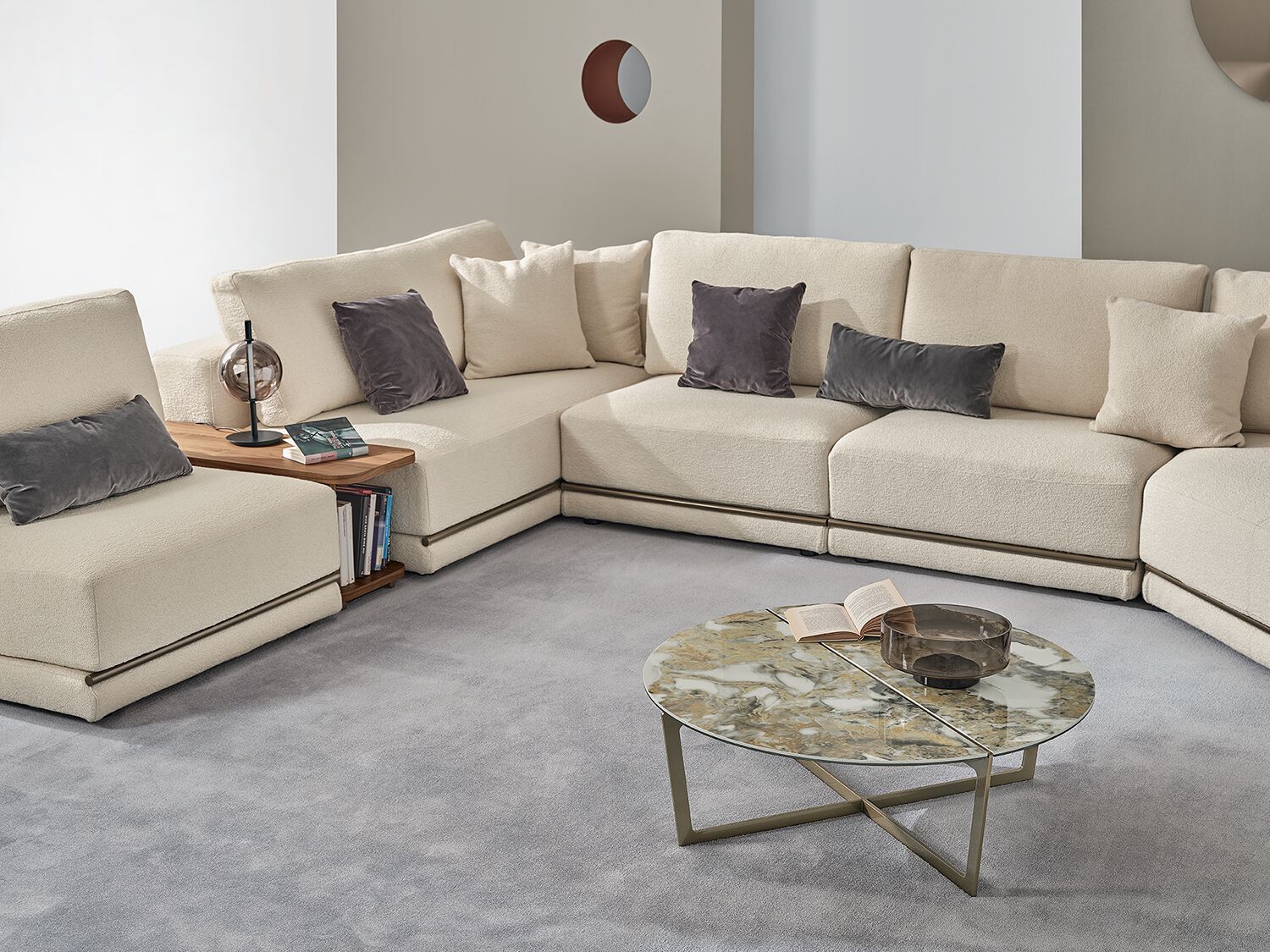 Модульный кожаный диван с полуостровом Bontempi Casa PITAGORA ARCH-00067893 - Вид №3