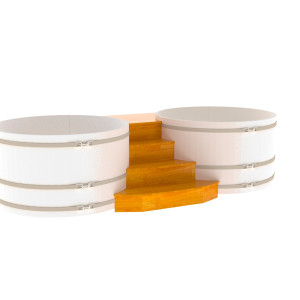 2348 Подиум на 2 купели D 1.8 СЛ натуральный Alyarus