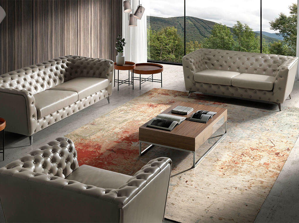 Кресло кожаное с металлическими ножками бежевое от Angel Cerda ANGEL CERDA FL1838-1P-VISON 00-3865509 Бежевый  - Вид №4