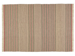 Полосатый шерстяной ковер ручной работы