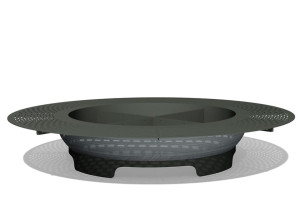 Круглая скамья из нержавеющей стали со встроенной плантатором и без спинки